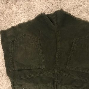 Kendall and Kylie olive green corduroy shorts